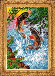 Bead Embroidery Kit Butterfly 602 Golden Carps 35 х 24 см
