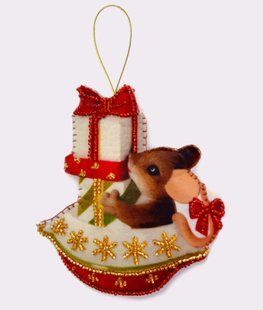 Bead Embroidery Kit Butterfly F142 Little Mouse in the Ship 12 х 11 см