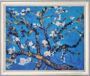 Bead Embroidery Kit Butterfly Almond Branch in Blossom 33 x 27 cm