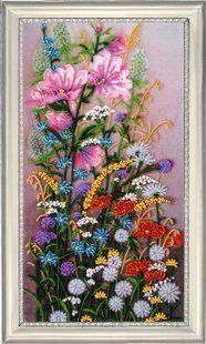 Bead Embroidery Kit Butterfly 244 Field Flowers 38 х 21 см