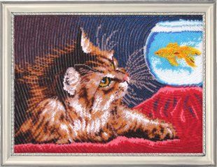 Bead Embroidery Kit Butterfly 604 Kitty and the Goldfish 26 х 35 см