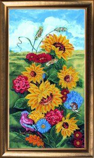 Bead Embroidery Kit Butterfly 295 Autumn. Sunflowers 39 х 22 см