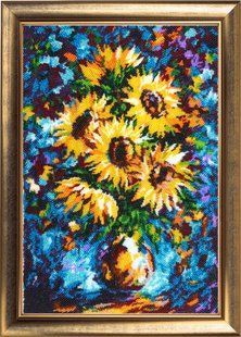 Bead Embroidery Kit Butterfly 179 Sunflowers in a Vase 37 х 25 см