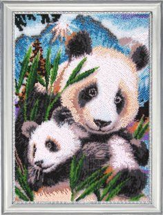 Bead Embroidery Kit Butterfly 605 Pandas 34 х 25 см