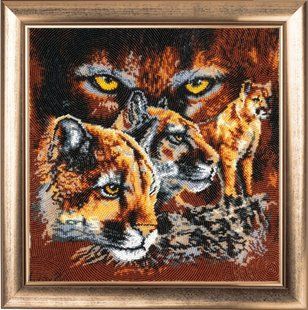 Bead Embroidery Kit Butterfly 656 Pumas 28 х 28 см