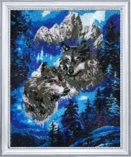 Bead Embroidery Kit Butterfly 657 Winter Wolves 34 х 27 см