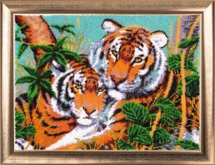 Bead Embroidery Kit Butterfly 607 Tigers in the Jungle 25 х 34 см