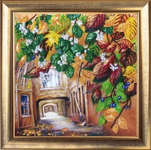 Bead Embroidery Kit Butterfly 347 Golden September 27 х 27 см