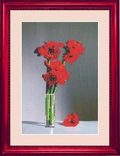 Bead Embroidery Kit Butterfly 203 Flowers in a Glass 32 х 21 см