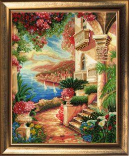 Bead Embroidery Kit Butterfly 354 Azure Coast 34 х 27 см